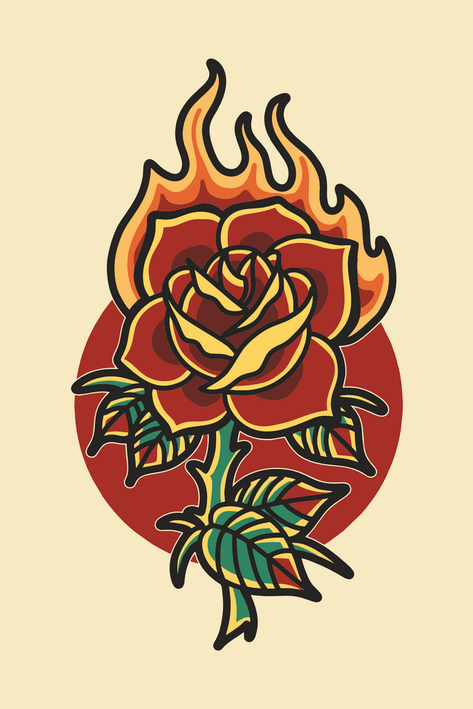 Burning Rose T-Shirt Design