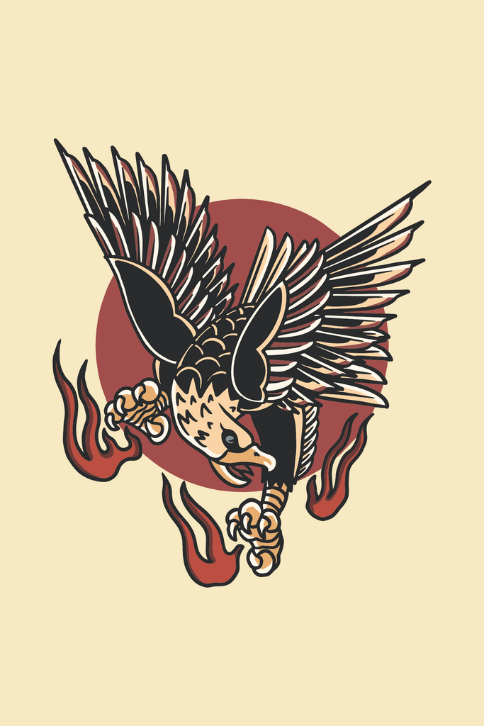 Flame Hawk T-Shirt Design
