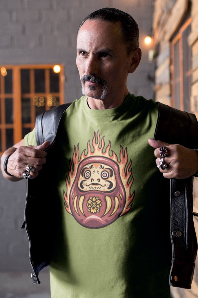 Flaming Daruma Mockup