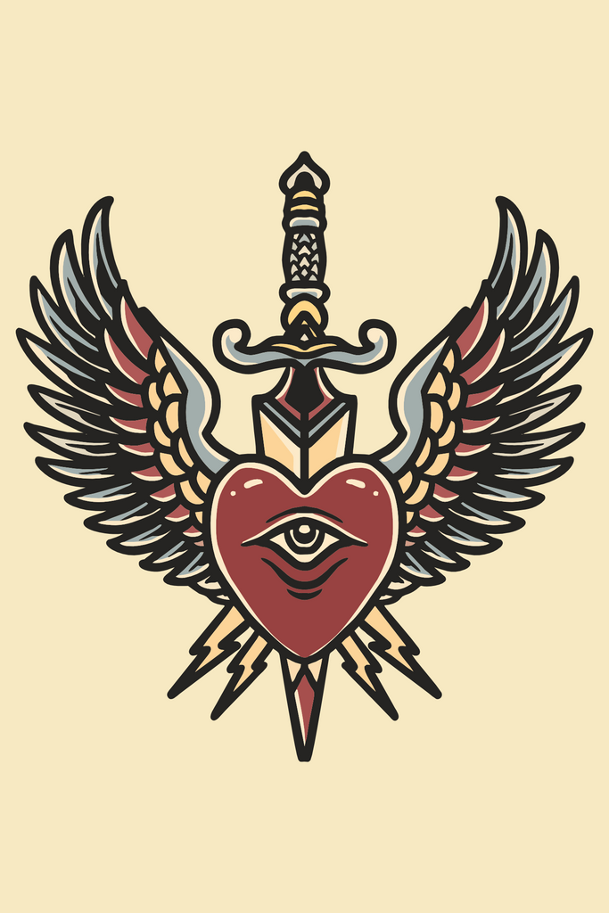 Flying Heart T-Shirt Design