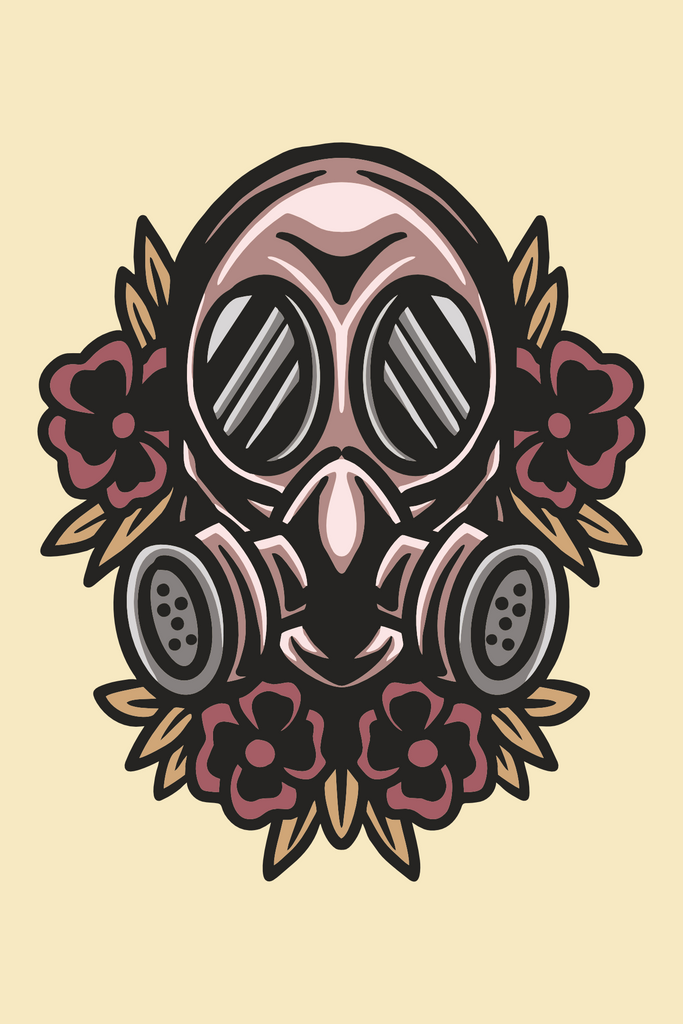 Gasmask Rose T-Shirt Design