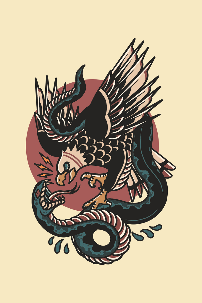 Hawk vs Snake T-Shirt Design