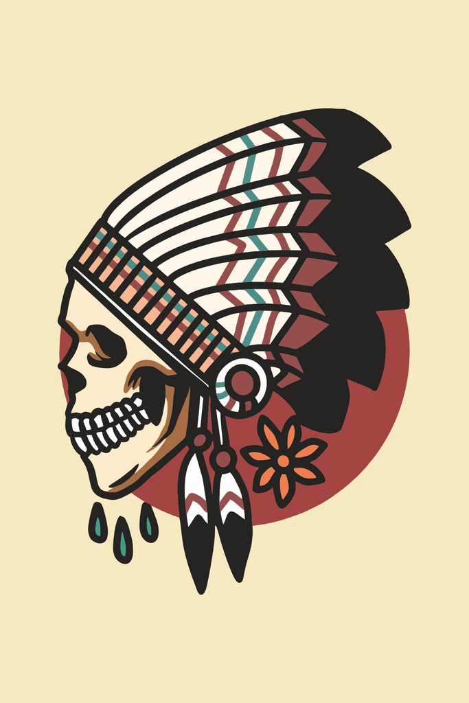 Indian Skull T-Shirt Design