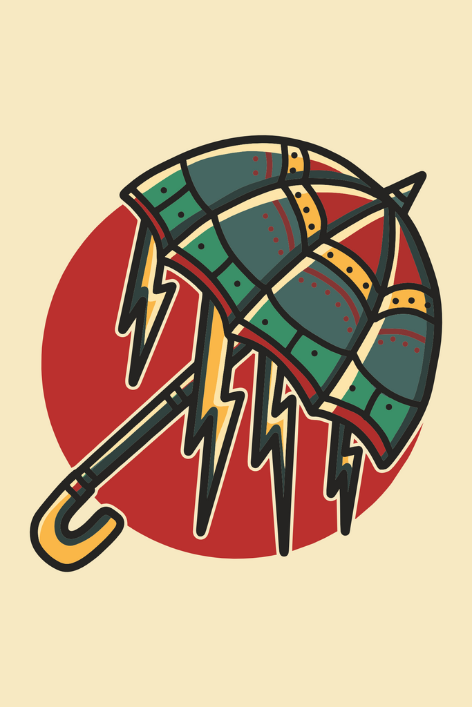 Lightning Umbrella T-Shirt Design