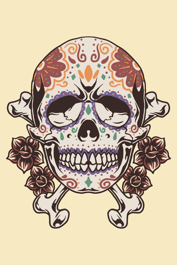 Painted Skull T-Shirt Design
