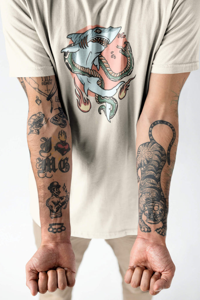Shark vs Snake Mockup