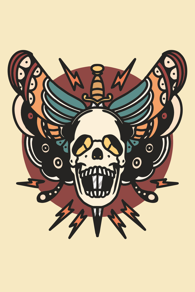 Skull Moth T-Shirt Design