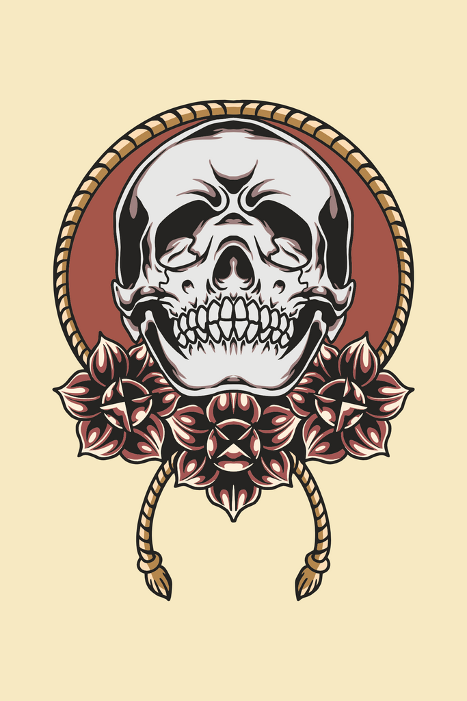 Skull Rose T-Shirt Design