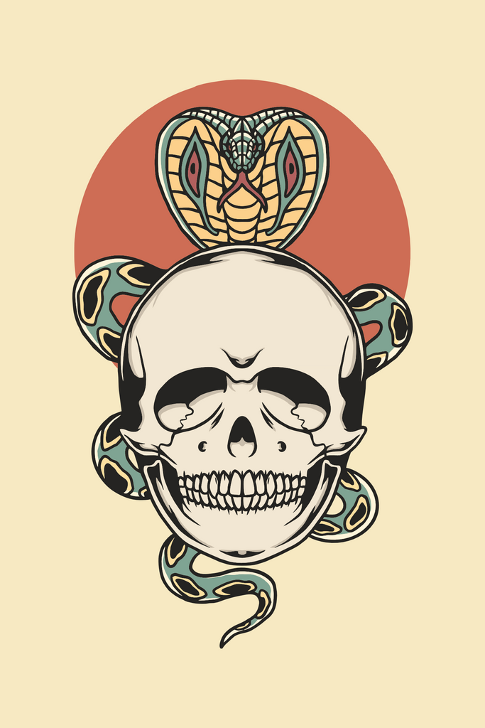 Skull Snake T-Shirt Design