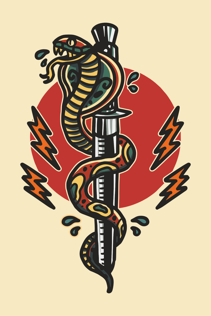 Snake Dagger T-Shirt Design
