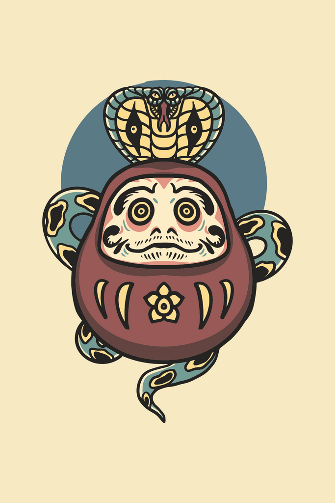 Snake Daruma T-Shirt Design