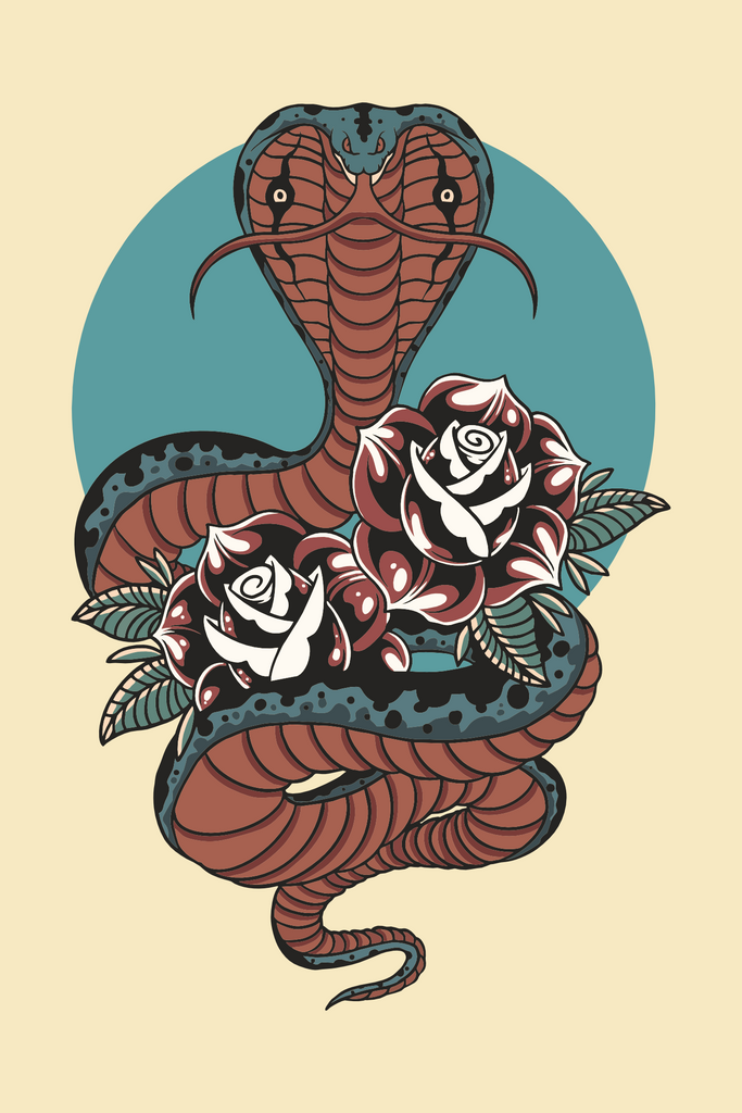 Snake Rose T-Shirt Design