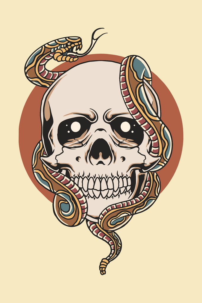 Snake Skull T-Shirt Design