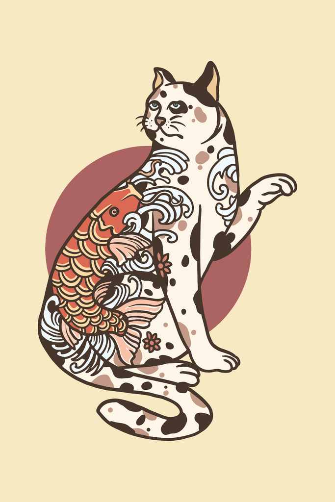 Yakuza Cat T-Shirt Design